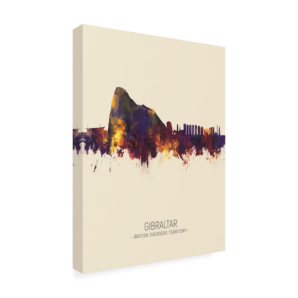 Michael Tompsett 'Gibraltar Skyline Portrait III' Canvas Art,24x32